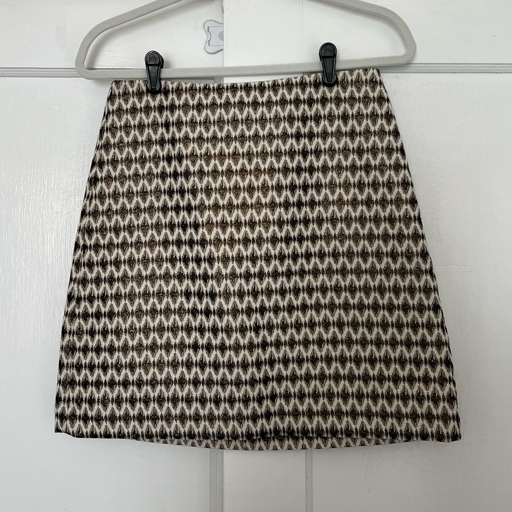 Loft Metallic Geometrical Print Skirt size 2 - Picture 2 of 8
